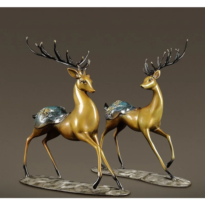 

Years All Brass Deer Decoration Living Room TV Cabinet Office Bedroom Entrance Decoration Relocation Birthday Home Crafts