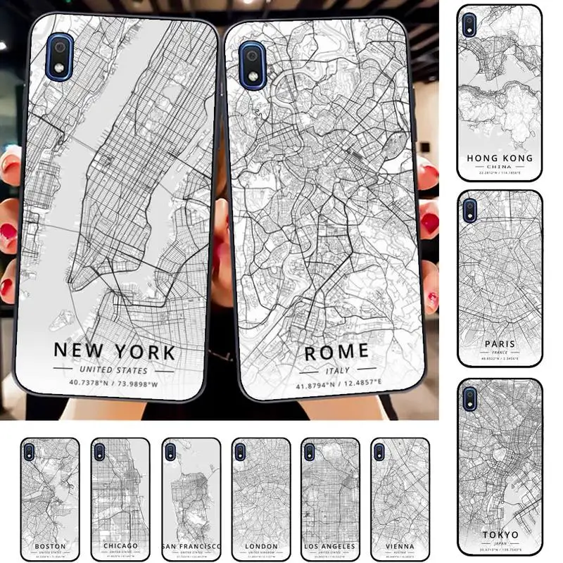 

FHNBLJ London Country Sketch City Map Phone Case for Samsung A51 01 50 71 21S 70 31 40 30 10 20 S E 11 91 A7 A8 2018