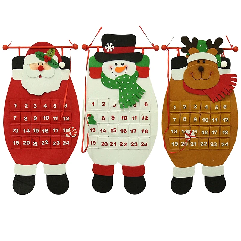 

Подвесной календарь, нетканый, красно-белый, с дедом морозом