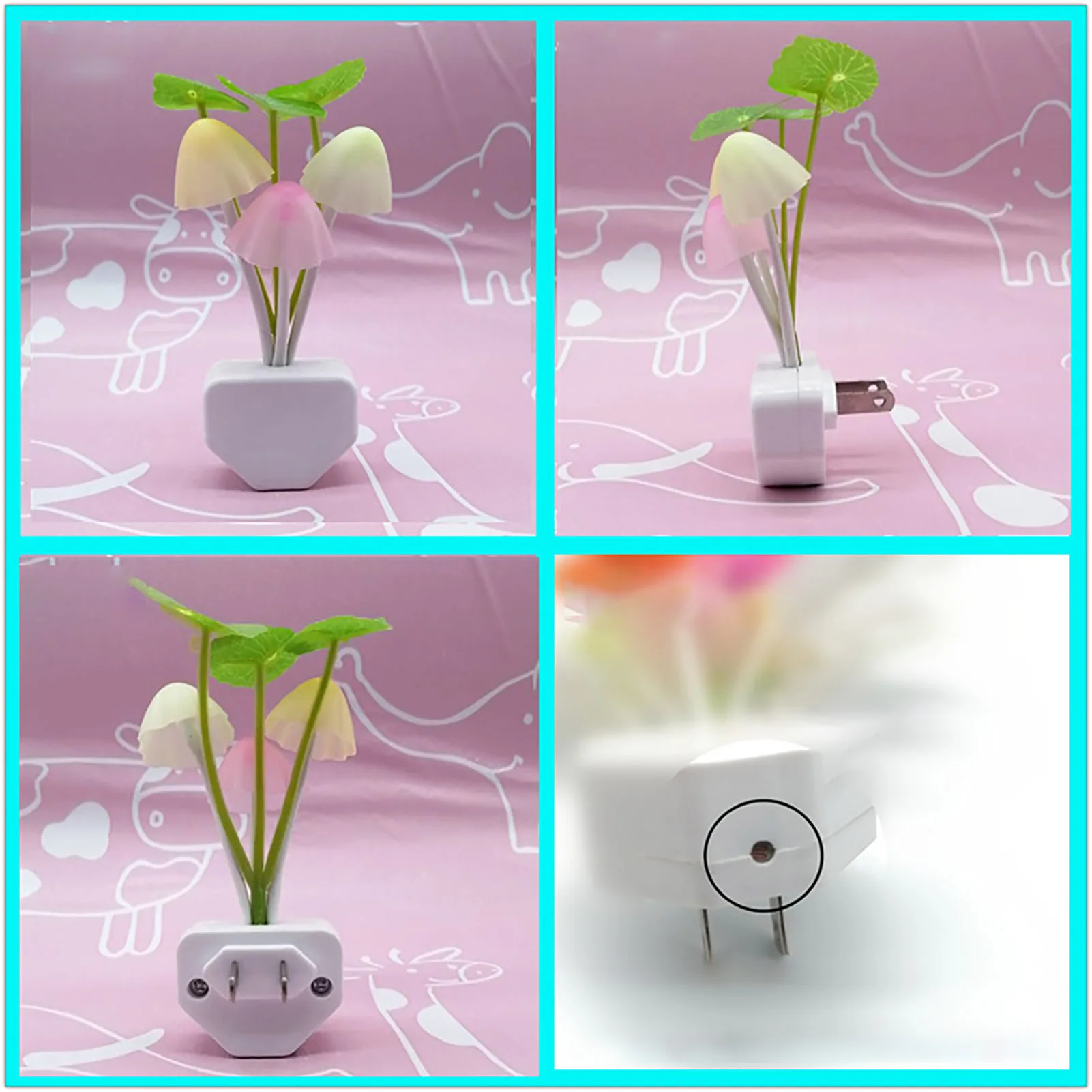 

Ночсветильник в виде грибов с подключаемым датчиком, меняющий цвет ночсветильник для взрослых, детей, декор для детской комнаты, Автоматиче...