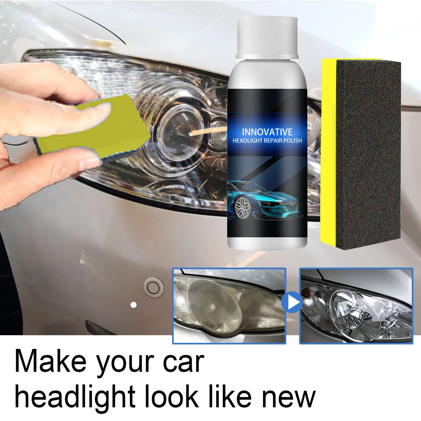 

20/30/50ml Restorative Liquid Removing Cleaners Portable Car Headlight Repair Polish Liquid Cleaners Car Degreasers
