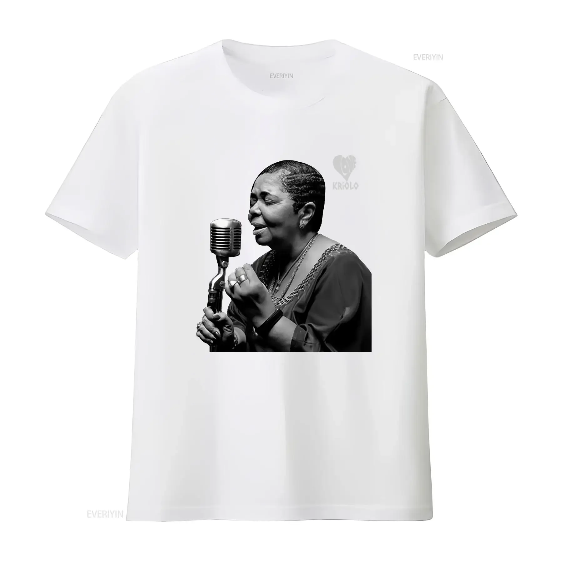 Фото Футболка Cesaria Evora Morna Queen Simple T-Shirt Africa Kriolo Vintage Cabo Verde из ультрахлопка, с длинными или короткими рукавами, винтажная. №4
