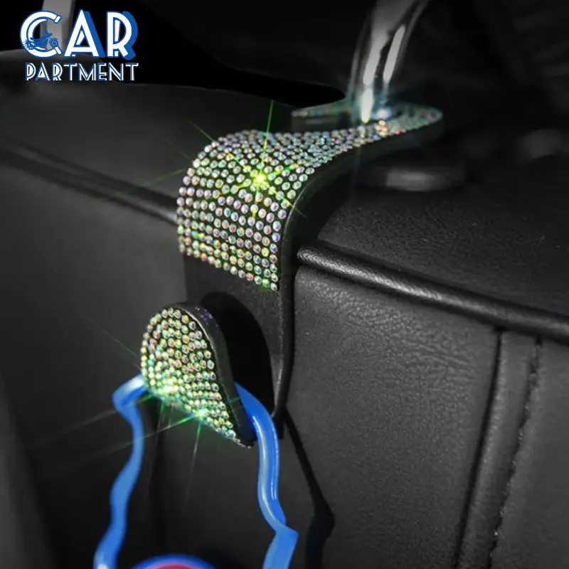 

Bling Rhinestones Crystal Hanging Bag Organizer Universal Multifunction Storage Hanger Portable Car Seat Back Hook