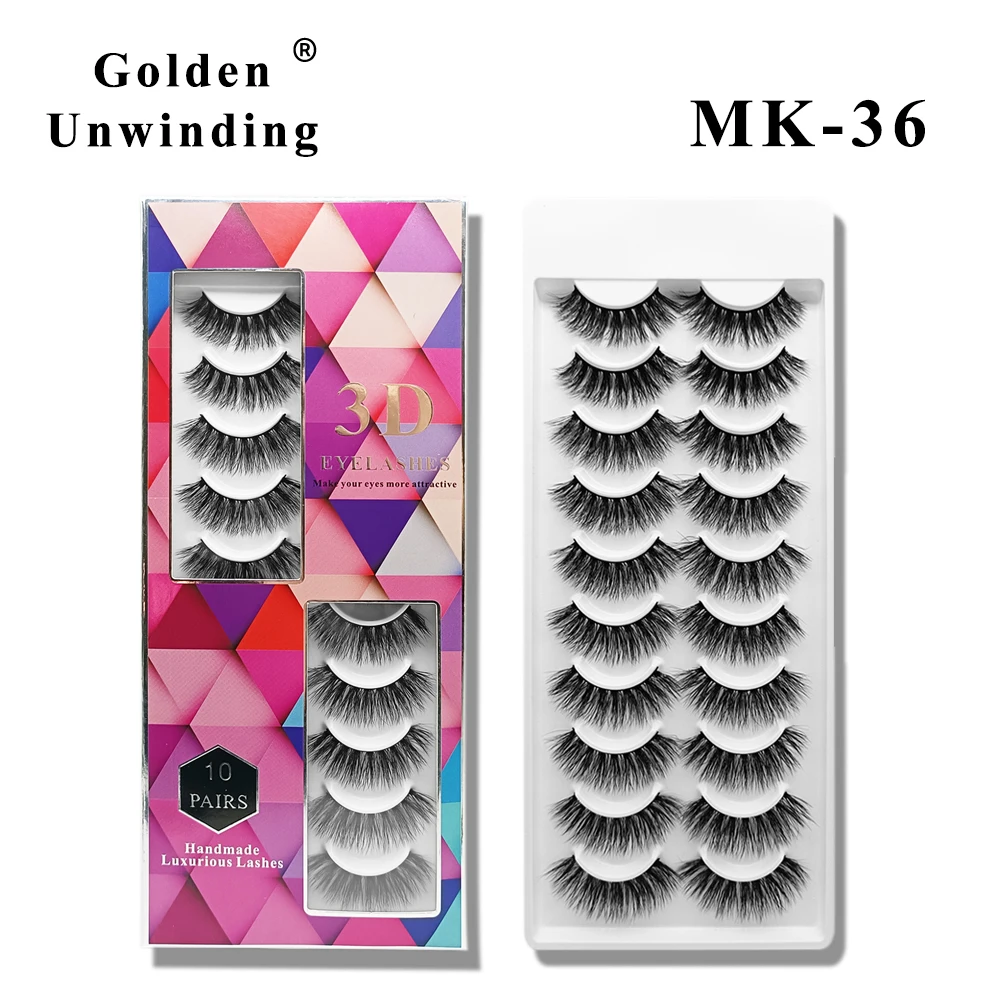 

10Pairs 3D Faux Mink Eyelashes Natural Thick Long False Eyelashes Dramatic Fake Lashes Makeup