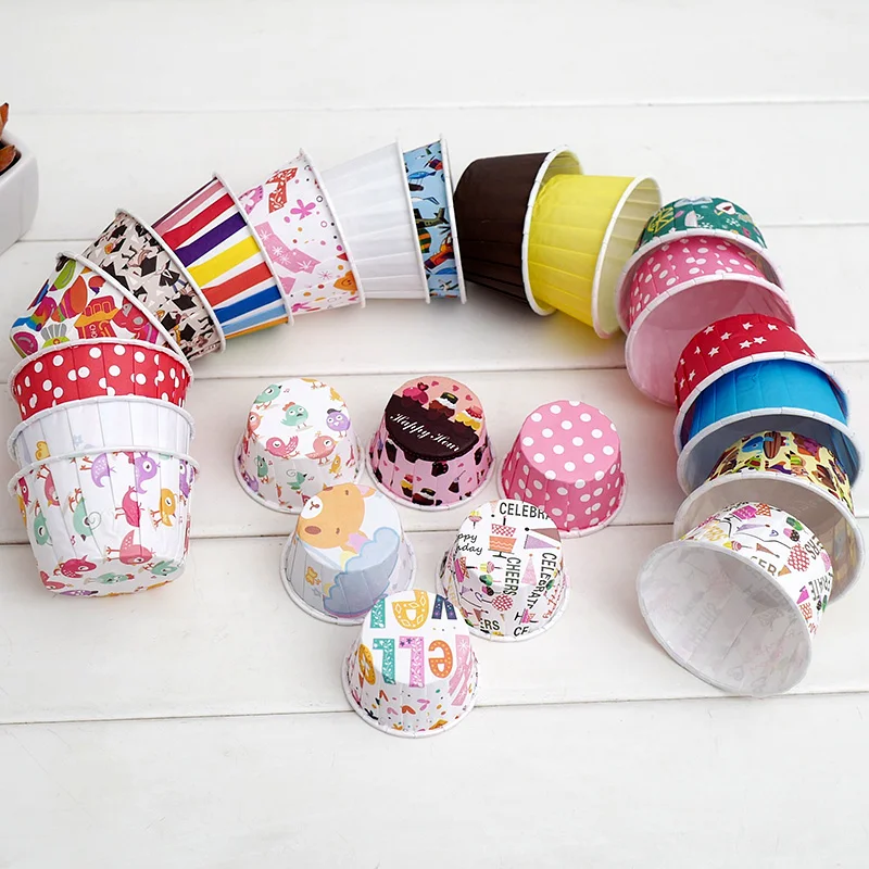 

50pc Paper Cupcake Liners Muffin Case Rolling Cup Cake Molds Party Topper Baking Tray Kitchen Accessories Pastry Decoration Tool