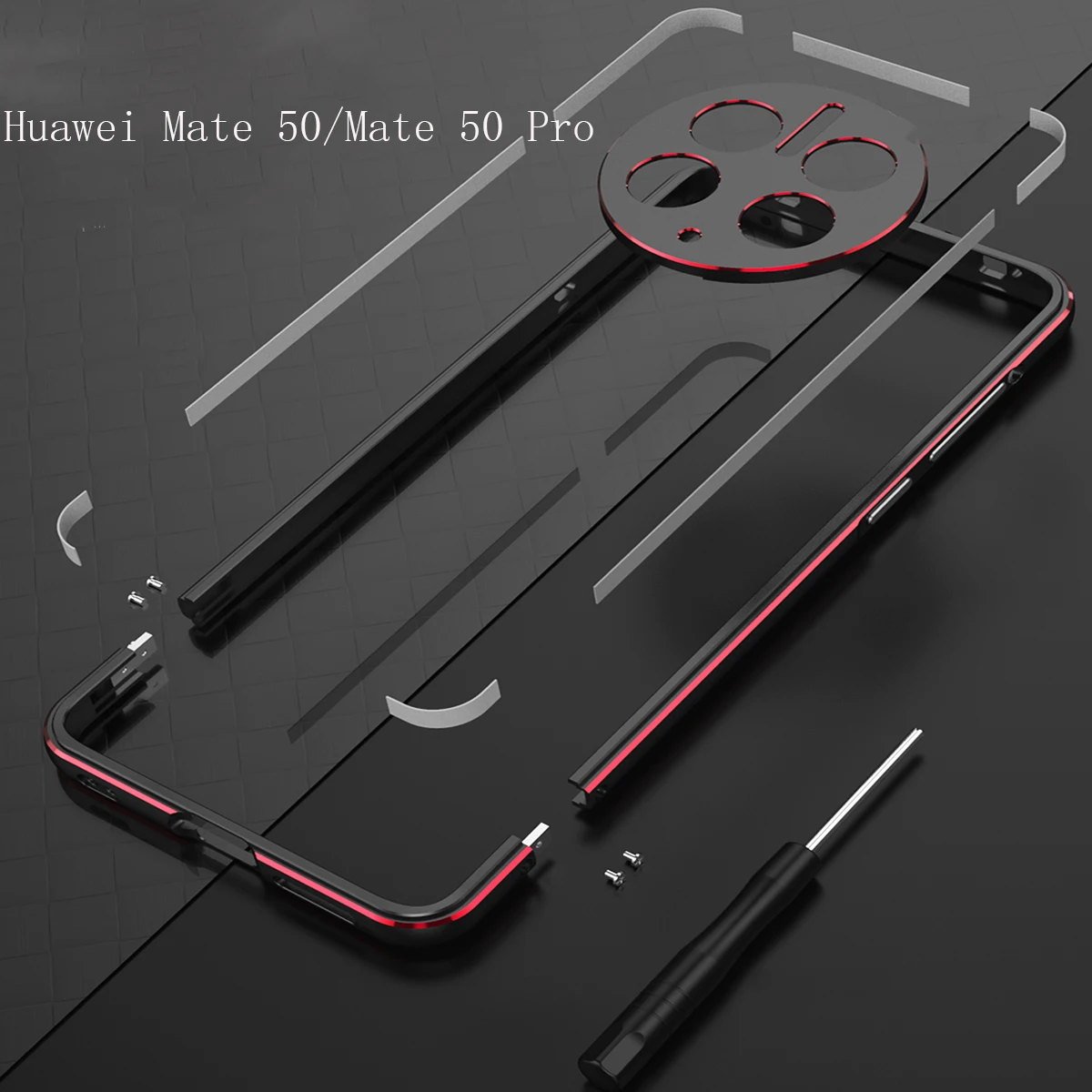 

New Arrival Aluminum Metal Bumper Case For Huawei Mate 50 Pro Mate50 Slim Border Mate 50 Pro Cover Case Carmera+Frame Protector