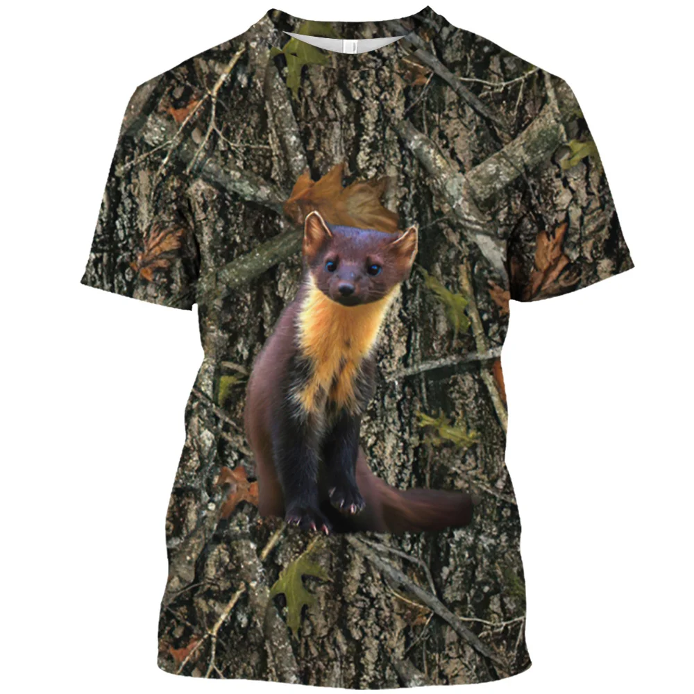 

Summer Casual Men's Fashion Street Unisex Short Sleeve Loose T-Shirt2023 Game Camouflage Wildlife Print Men's T-Shirt