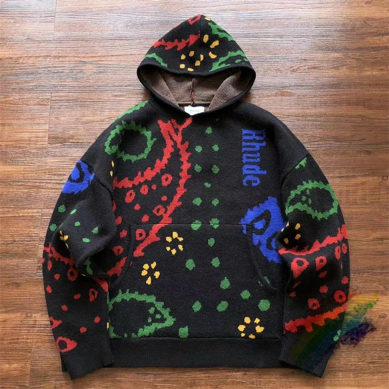 

Винтажный жаккардовый свитер с капюшоном для мужчин и женщин