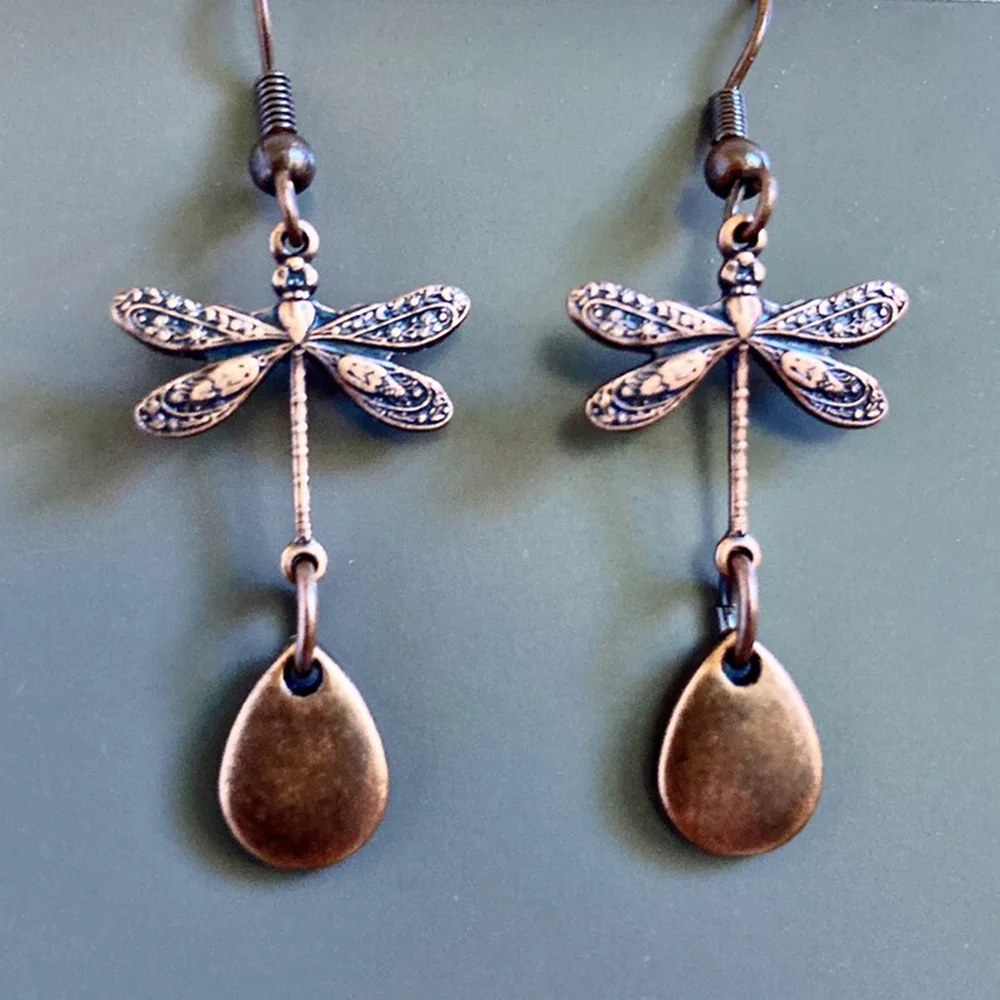 2 шт. женские винтажные серьги в виде стрекозы