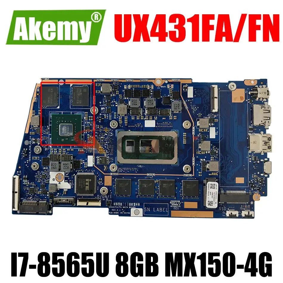 

Материнская плата AKEMY UX431FA/FN для ASUS ZenBook UX431FAC UX431FN UX431F X431FA