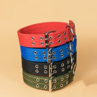 1pcs nylon dog collar singledouble row adjustable buckle pet collar for small medium large dogs bluegreenredblack