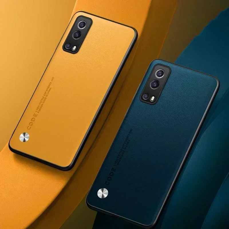 Роскошный чехол из искусственной кожи для Vivo Y52 Y72 5G матовый силиконовый с полной