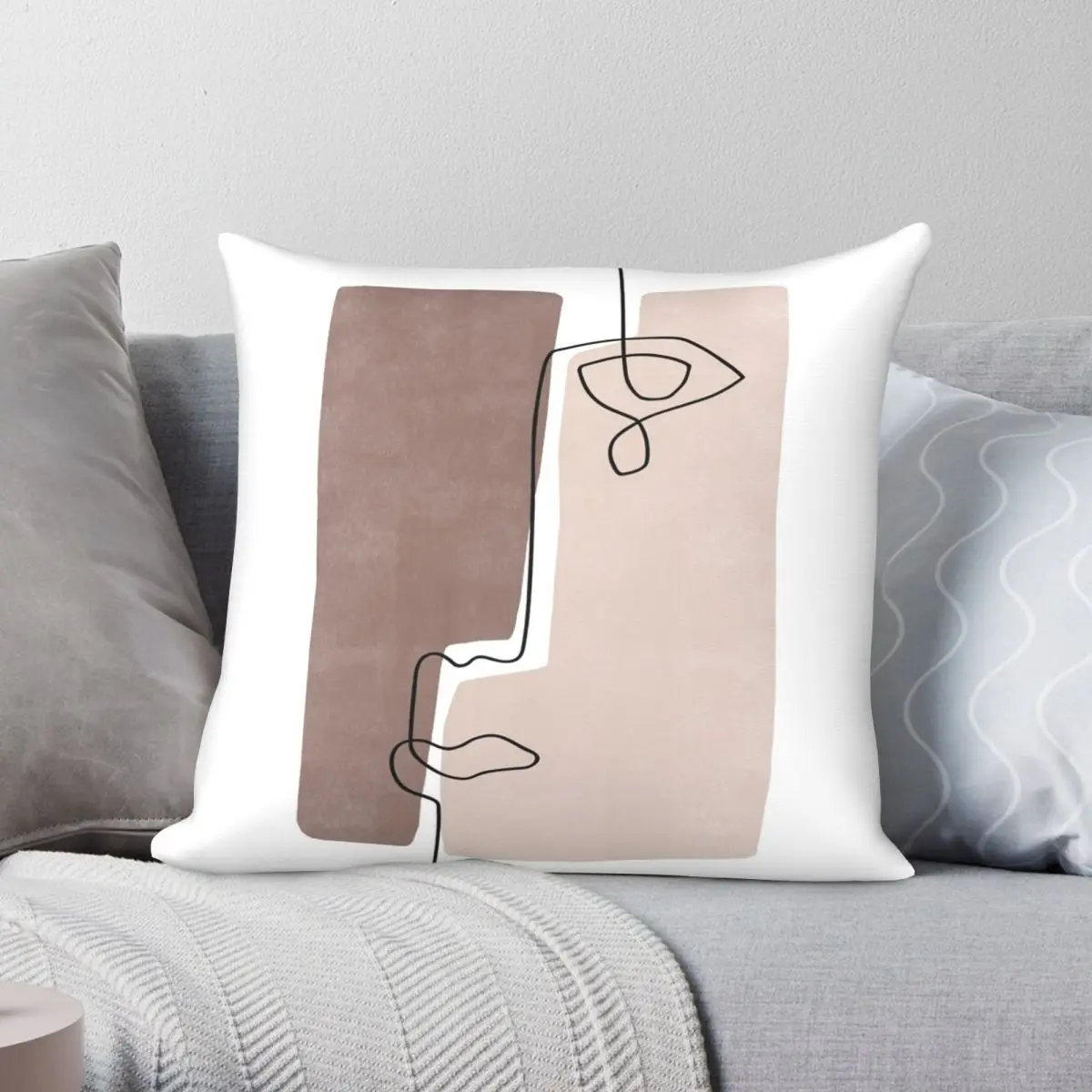 

Чехол для подушки с абстрактными изображениями линий, полиэстеровый льняной бархатный креативный декоративный чехол на молнии для дивана, ...