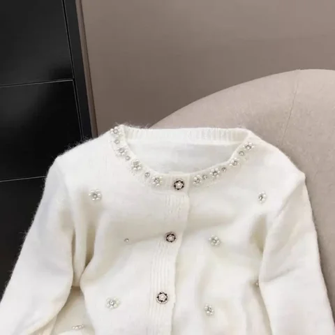 Neploe Loose Diamonds универсальные свежие тяжелые топы теплый пушистый джемпер с небольшим ароматом Harajuku Y2K милый повседневный кардиган