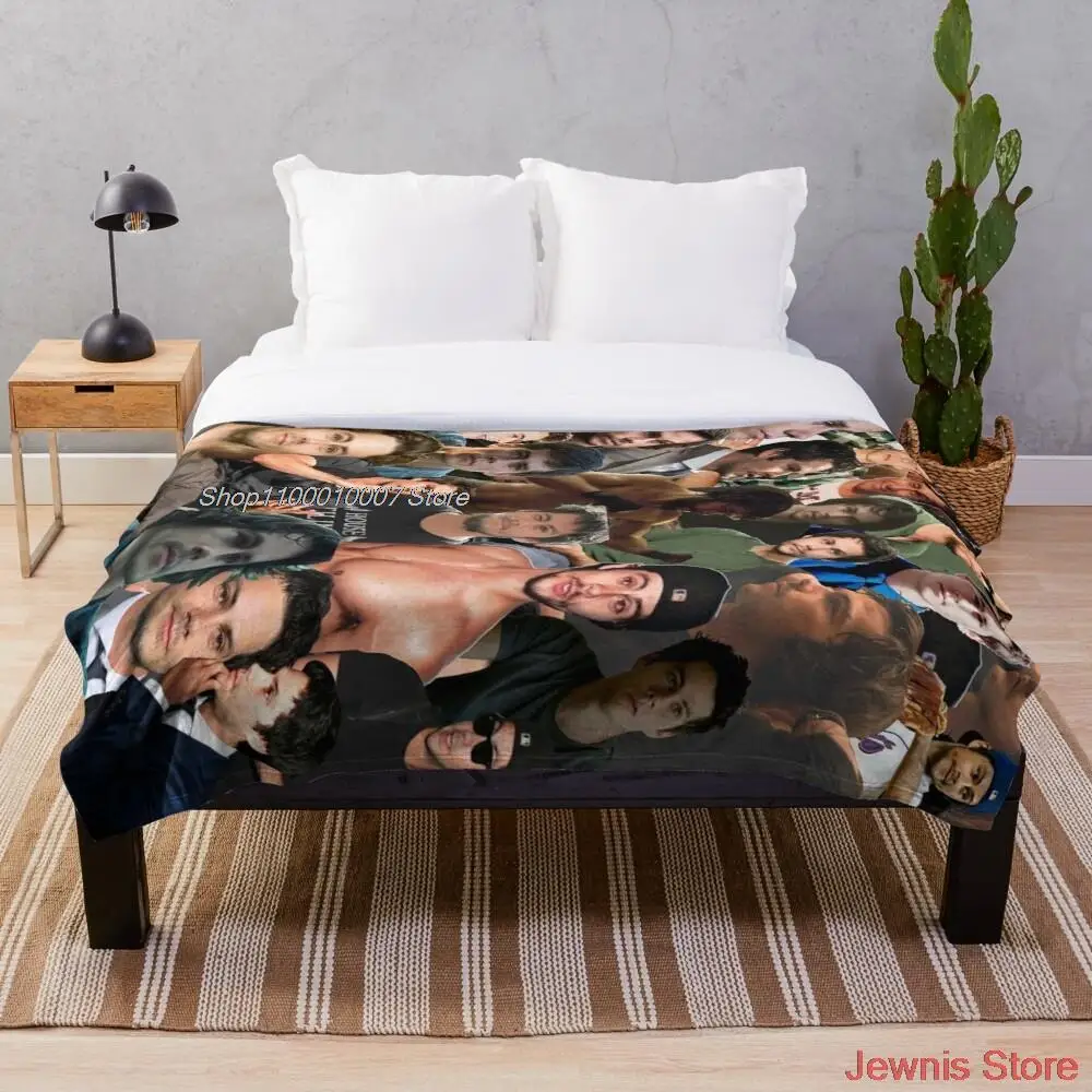 

Dylan O Brien Photo Collage Blanket Warm Cozy Letter Throw Blanket Print on Demand Sherpa Blankets for Sofa Thin Quilt