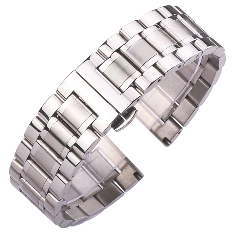 

Stainless Steel Watch Band Bracelet 18mm - 24mm Women Fashion Metal Watchbands Strap Wristband Butterfly Clocks Accessories