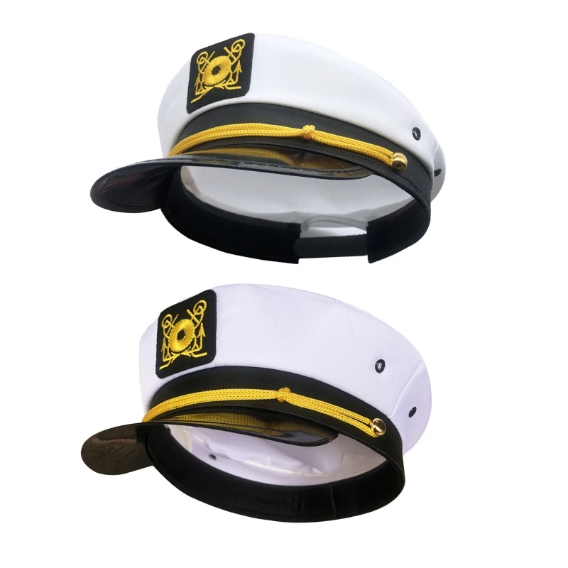 

Military Hat Captain Embroidered Costume Navy Hat for Party Fancy Dress