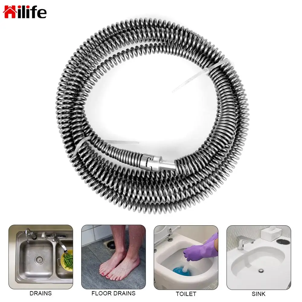 

Household for Kitchen Sink Drain Snake Cleaner Clog Cleaning Tool Spring Pipe Dredging Tools Multifunctional Extension Spring