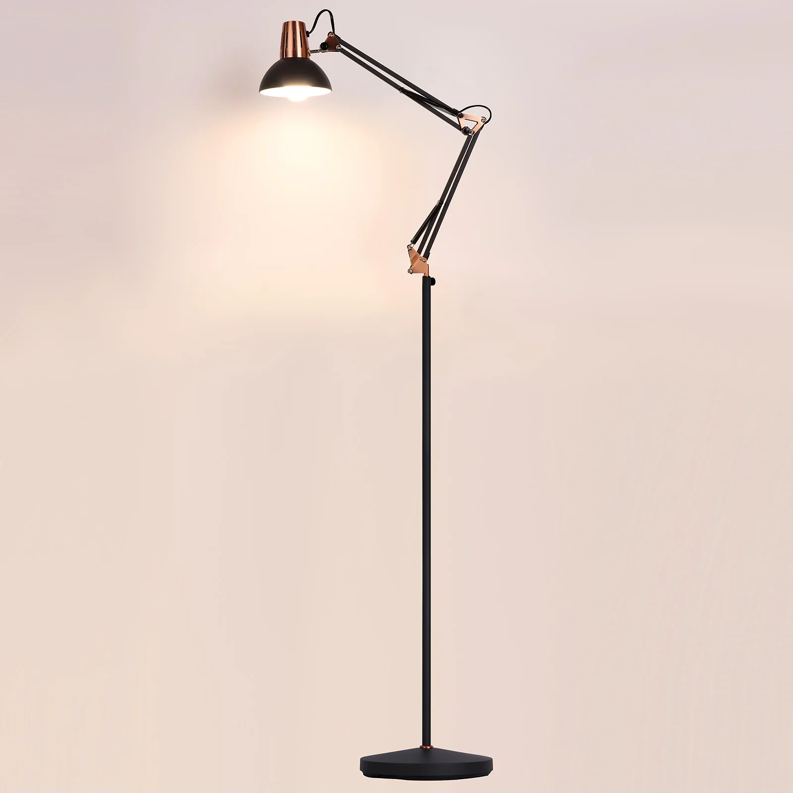 FIRVRE-Lámpara de pie con brazo oscilante de Metal, lámpara de escritorio ajustable, diseño Industrial, E27, luz colgante de lectura para arquitectónicos, color negro, L