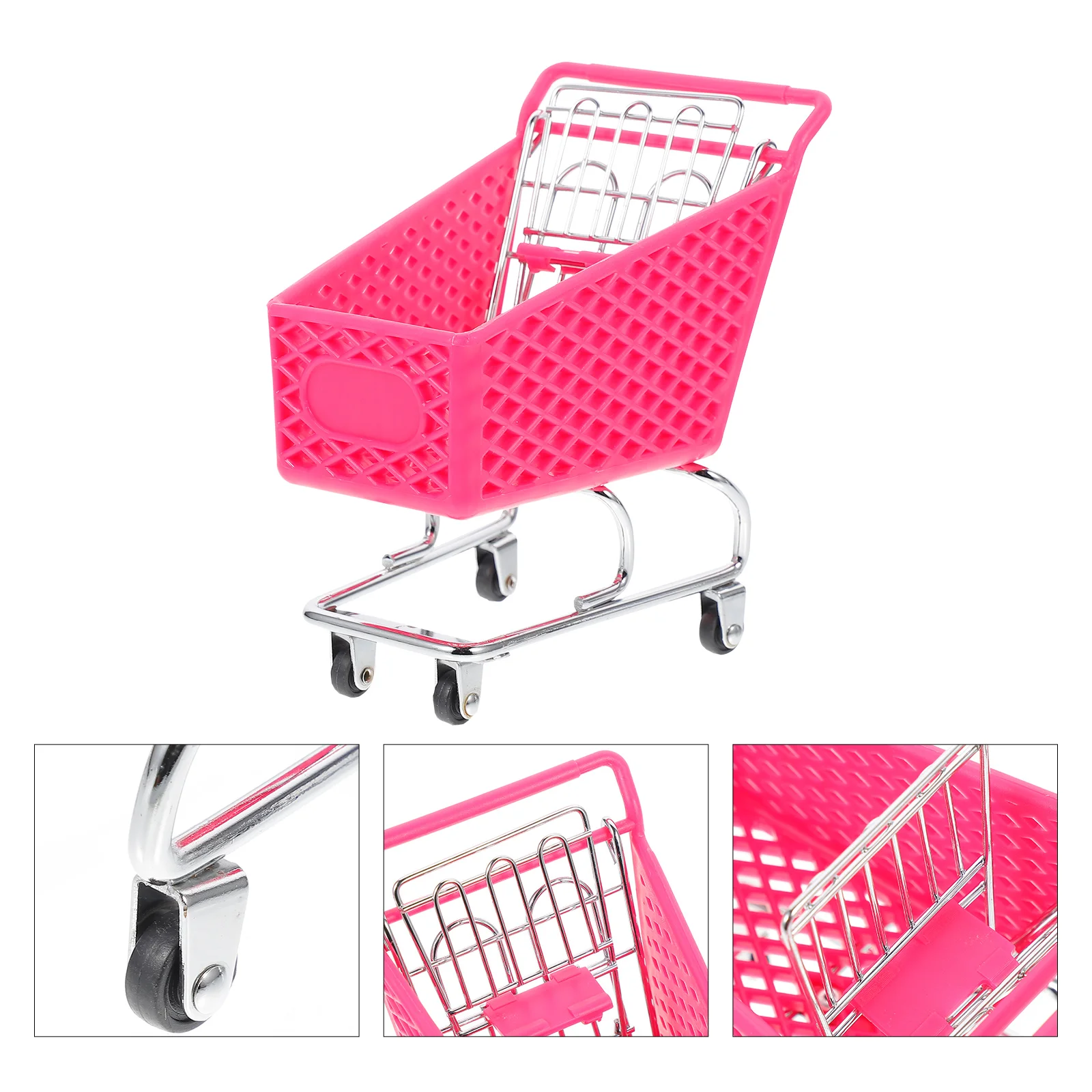 

Cart Shopping Mini Supermarkettrolley Miniature Grocery Basket Storage Holder Desk Handcart Smallmodel Carts Kidsjewelry Play