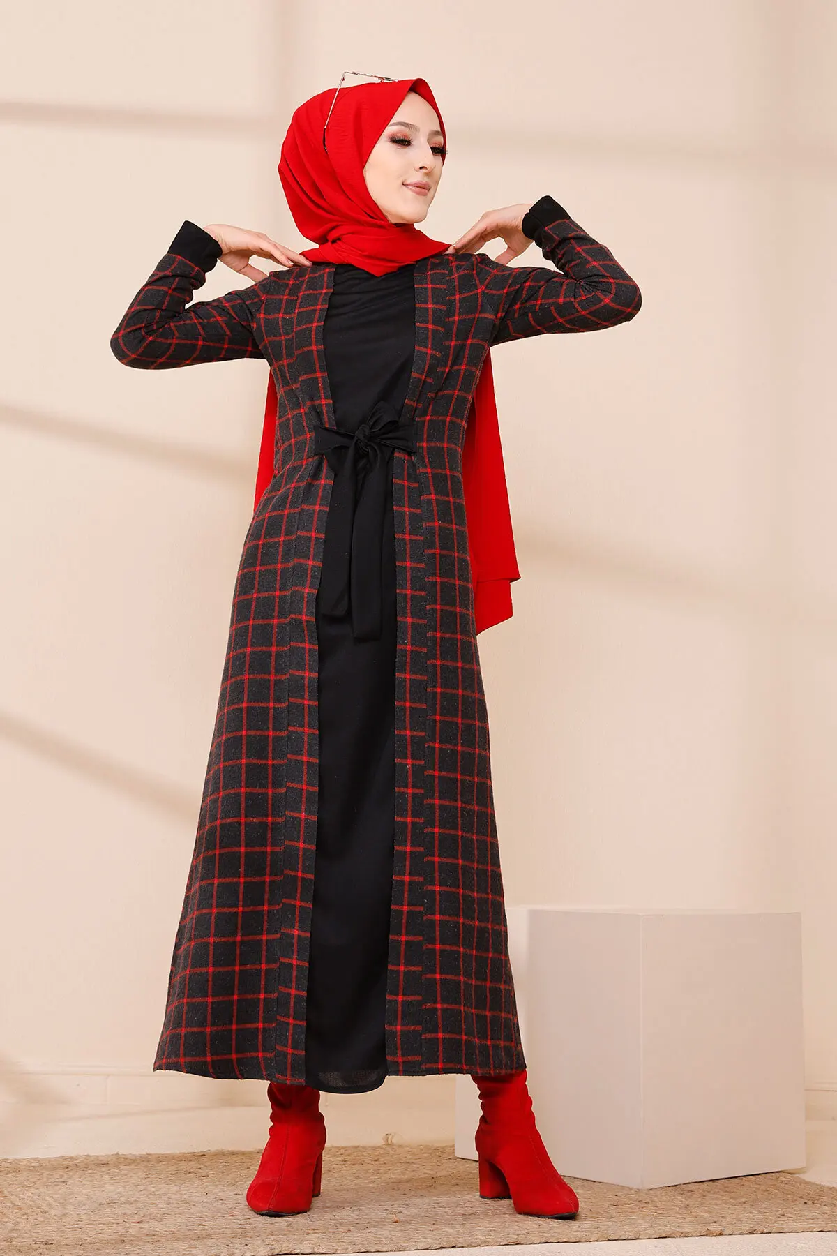 TUGBA Muslim Dress Long Sleeve Cartoon Pattern muslim dress code 2021 turkish gown hijab summer