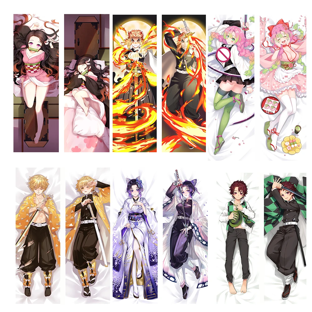 

Dakimakura Demon Slayer Agatsuma Zenitsu Kamado Nezuko Double-sided Print Hugging Body Pillow Case Cushion Cover Gift