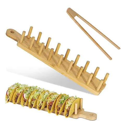 Деревянный держатель для тако, стильный универсальный мексиканский подставка для оладий Burritos, поднос для тортильи для домашних вечеринок, подарок на новоселье