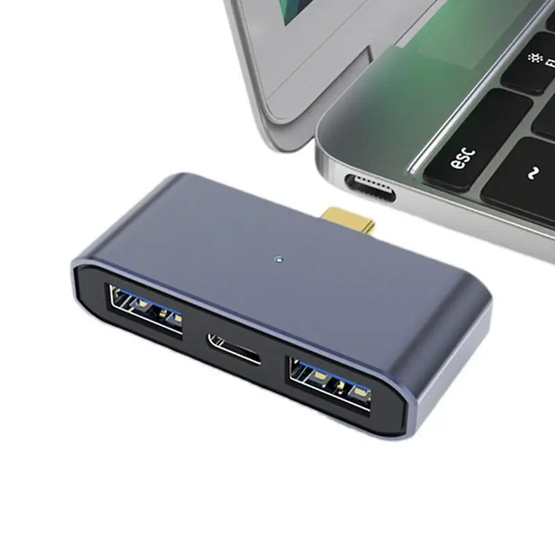 

3 In 1 Type C Adapter Compatible USB 3.0 Charging Adapter USB C Hubs USB 3.0 Dock Station Splitter For Laptop