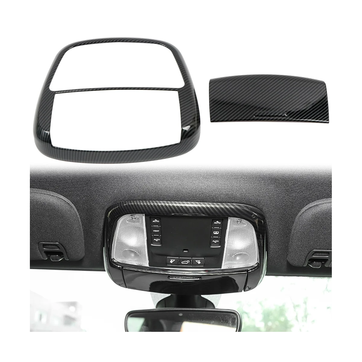 

Автомобильная наклейка из углеродного волокна для внутренней передней лампы для чтения лампы обшивка наклейка для Dodge Durango 2011-2020