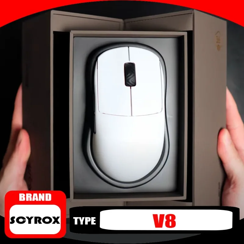 Фото Беспроводная мышь Scyrox V8, легкая (36 г), с сенсором 8K PAW3950, для киберспорта, настраиваемая, для ПК-геймеров, высокая чувствительность №1