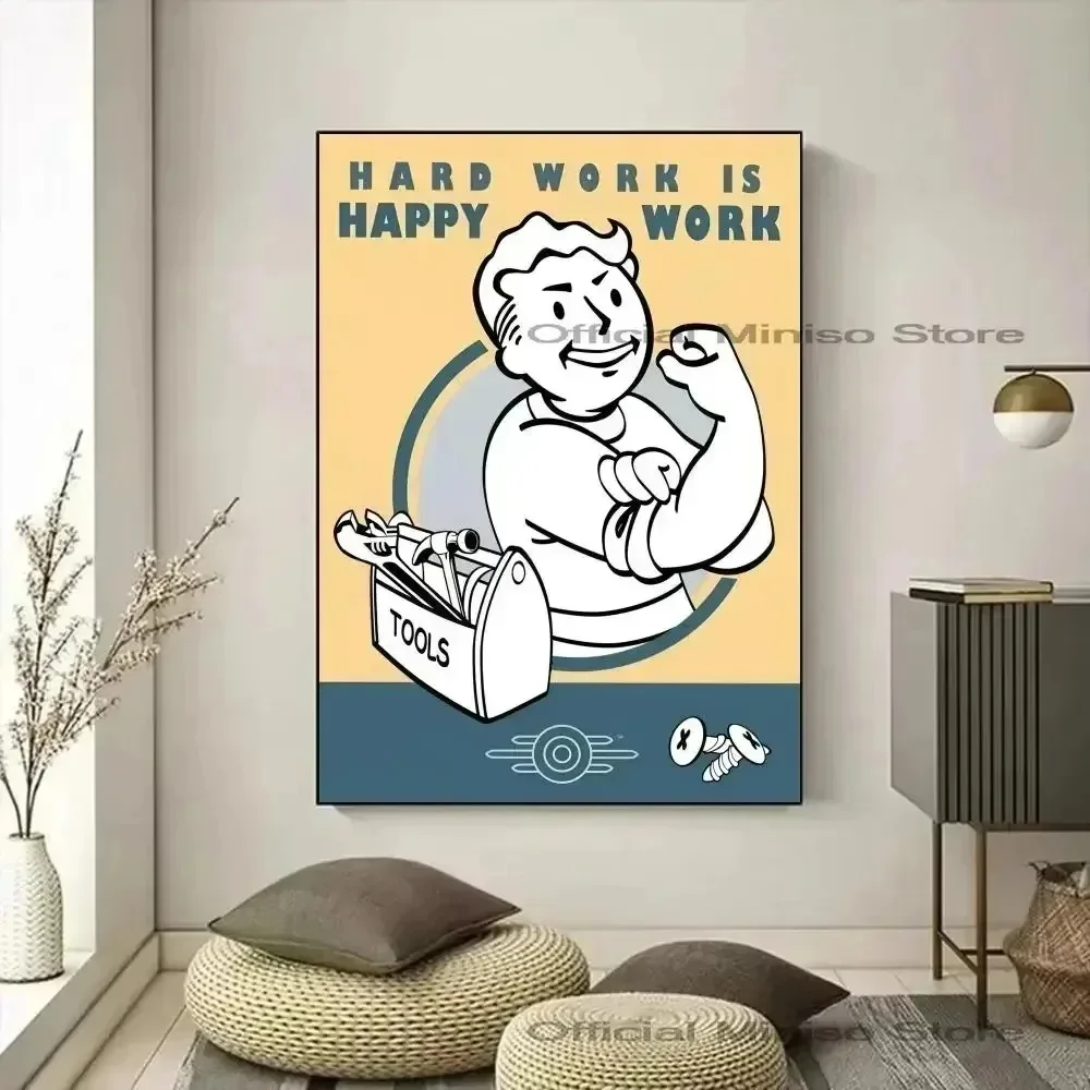 

Горячий игровой постер Fallout Vault Boys печать на холсте