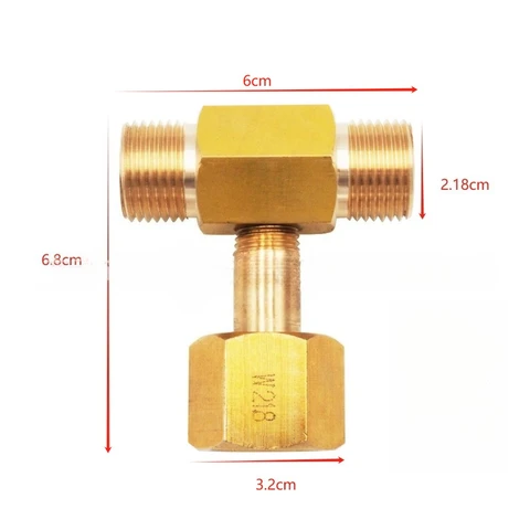 A14F-W21.8-14 Бутылка с баком для CO2, латунный тройник с резьбой, 3-ходовой разъем, адаптер для заправочного заполнения для пива, домашнего аквариума