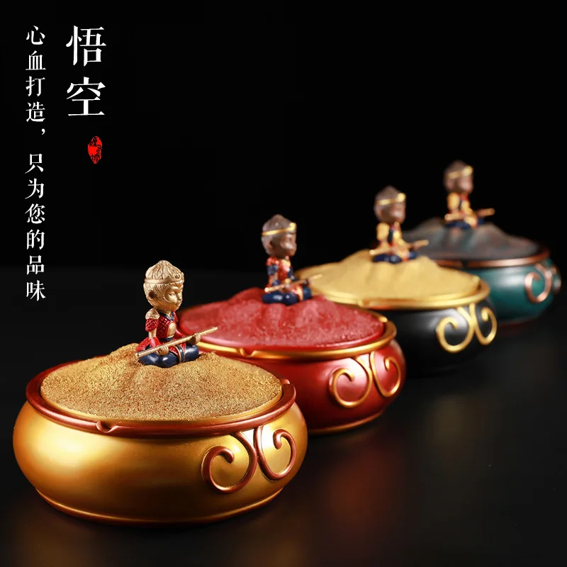 Пепельница обезьяна King с крышкой креативная пепельница Douyin для гостиной Ретро