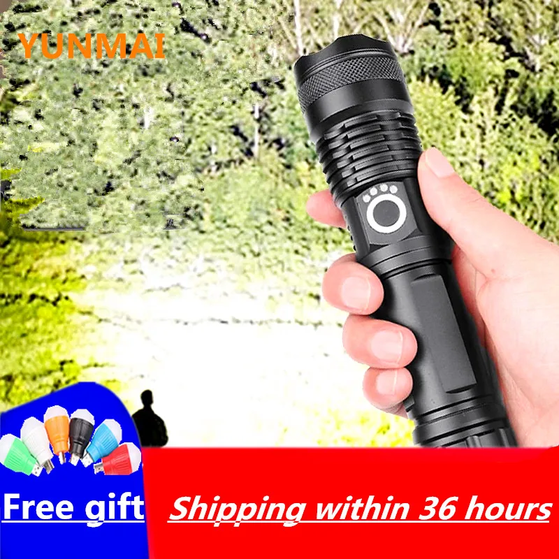 

70000LM Drop Shipping XHP50.3 most powerful flashlight 5 Modes usb Zoom led torch xhp50 18650 or 26650 battery Best Camping