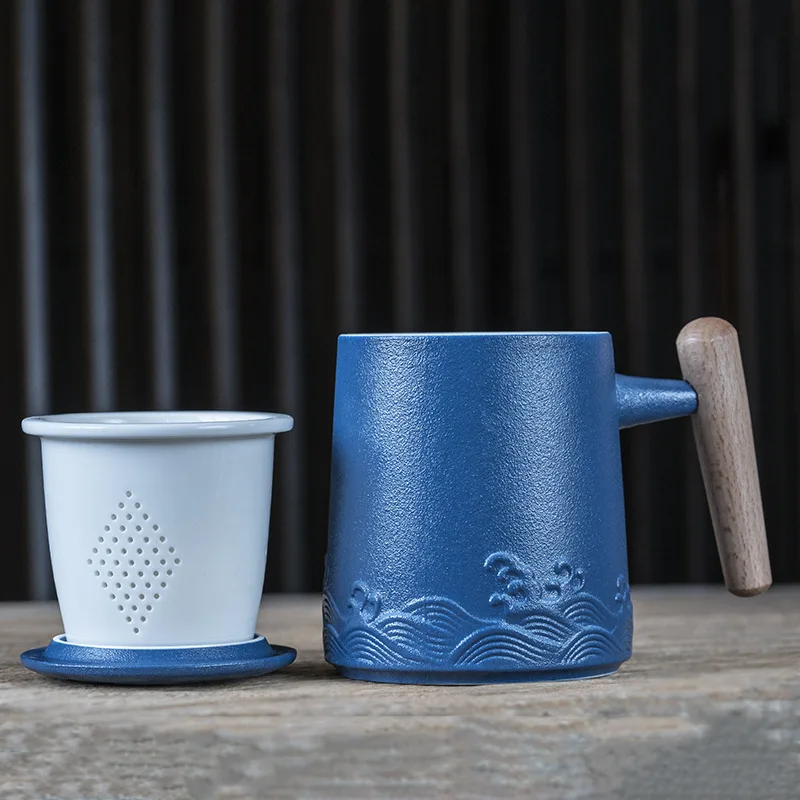 Керамическая чашка чайная с крышкой чайный инфузор винтажная кофейная японские