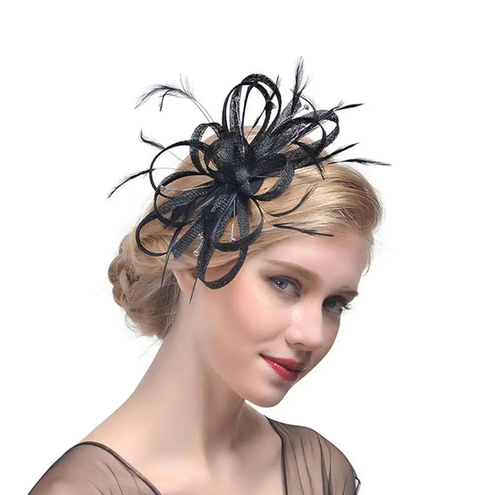 

Feather Beak Clip Fascinator Ladies Hair Piece Wedding Headband Corsage bridal Ladies Aliceband Race Races Ascot Royal Day I5K7