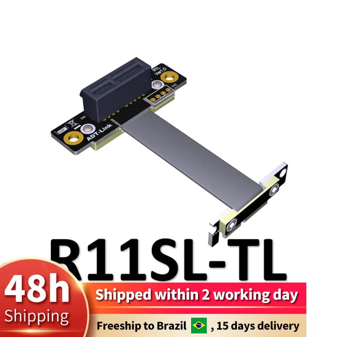 Двойной 90-градусный правый угол PCIe 3,0x1 до x1 расширения карты расширения 8G/bps высокоскоростной PCI Express 1x ленточный удлинитель