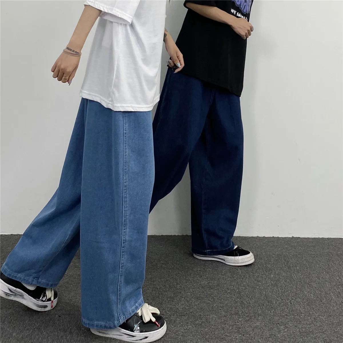 Pants Men Jeans Hip Hop Loose Solid Color Straight Jeans Straight Pants Loose Pants Women's Loose Jeans Y2k Men Jeans Casual Men