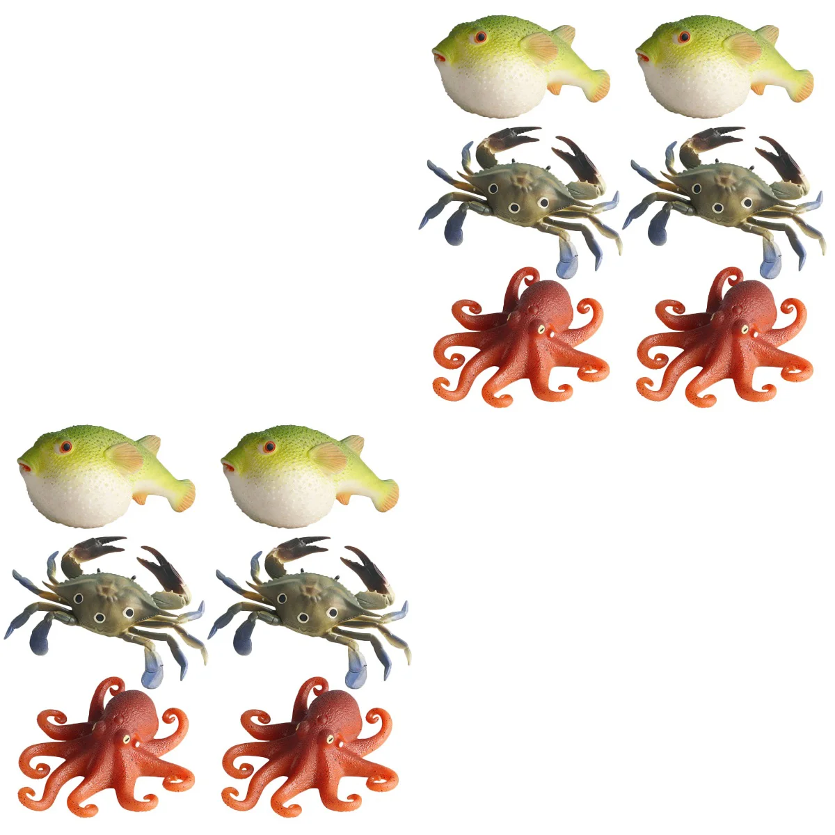 

Crab Octopus Realistic Ocean Sea Animals Artificial Fish Puffer Figures Simulation Toddler Lifelike Educational Model Decoration