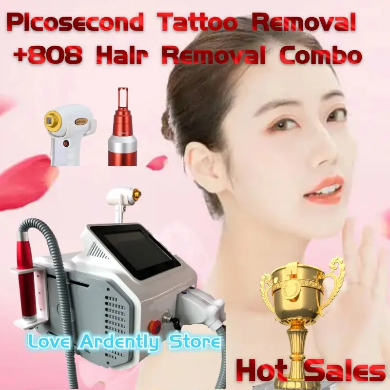 

2 in 1 Diode Three Wavelength 755nm 808nm 1064nm Picosecond Nd Yag Machine For Skin Rejuvenation Tattoo Removal