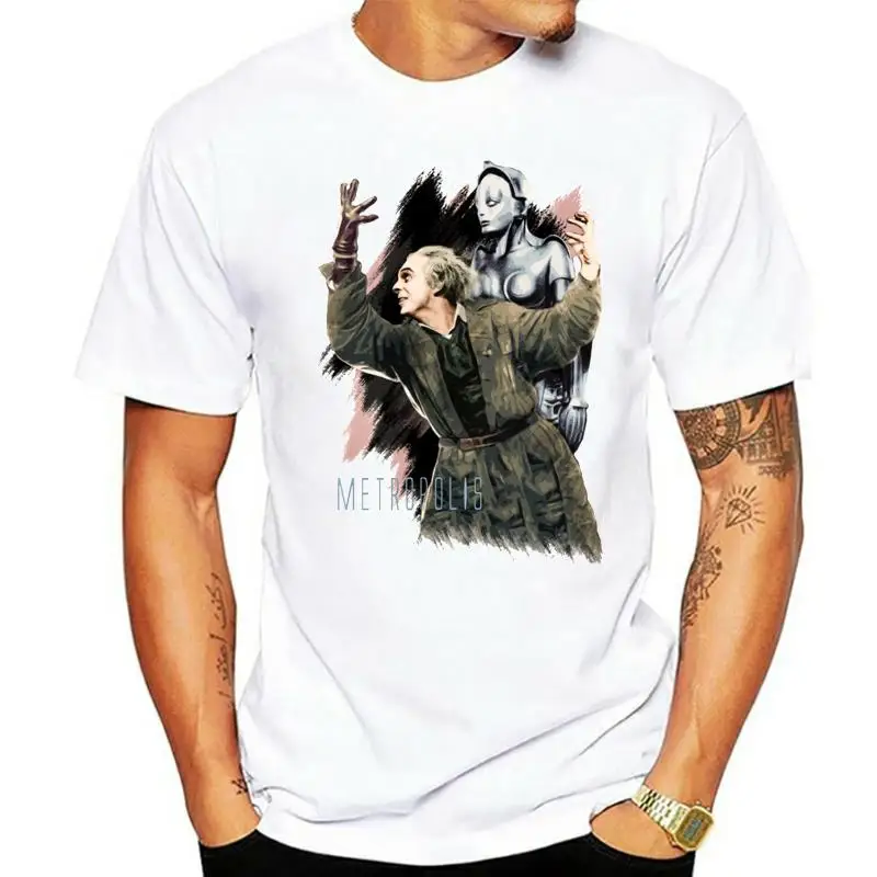 

Футболка «Метрополис» для мужчин и женщин, Классическая футболка «лазиморковь» в стиле фильма «ужас изобретатель», ретро-фильм, робот на базе android