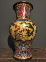 22 tibetan temple collection purple bronze cloisonne dragon and phoenix blessing longevity vase gather fortune ornament