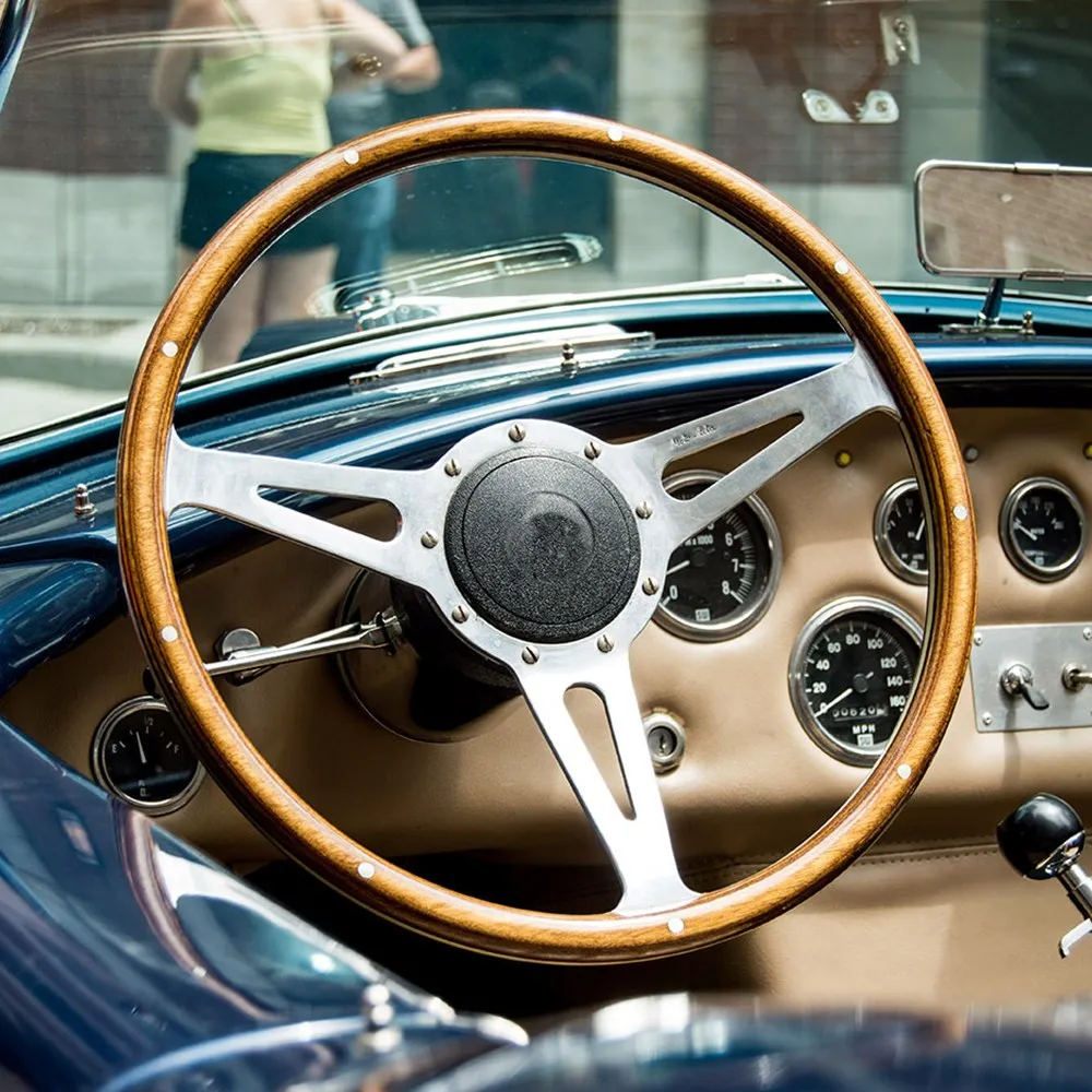 Автомобильное высококачественное рулевое колесо 380 мм с пуговицами из рога