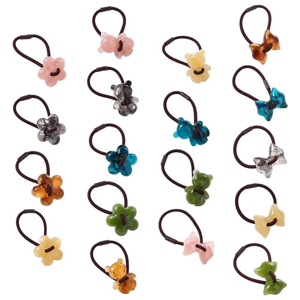

Hair Rope New Headwear Ponytail Holders Bow Bear Flower Scrunchies Sweet Hair Ties Hair Rubber Bands Women Hair Bands