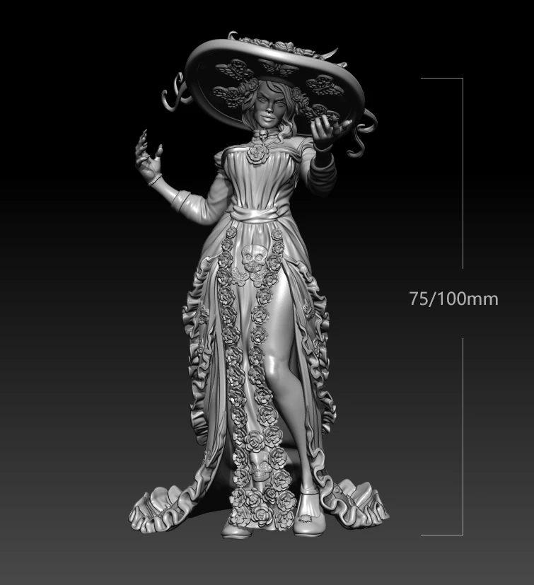 

1/24 75mm 1/18 100mm Resin Model Female Princess Noblewoman Figure Unpainted No Color RW-584