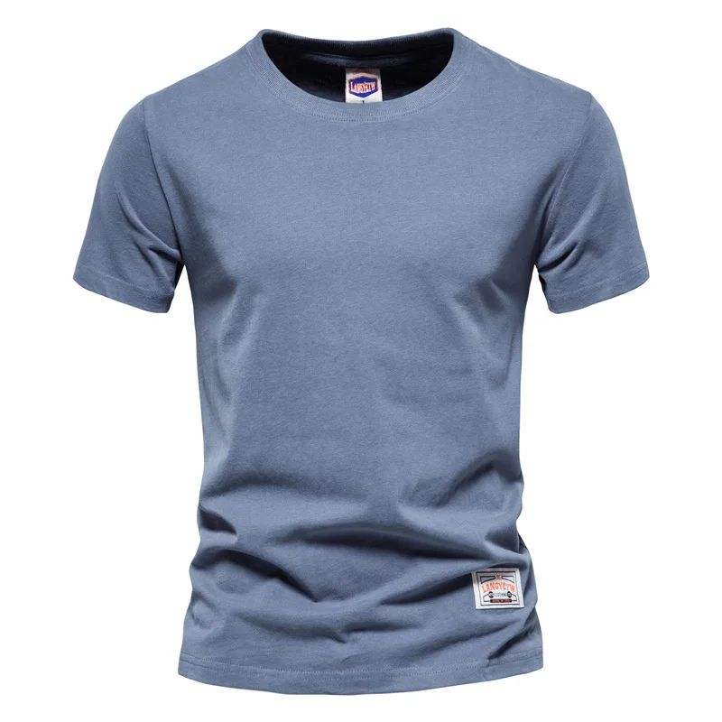 

Men's T-shirt Men's Clothing Solid Color T-shirt Polyester Fiber Material Summer Casual Short Sleeve Fashion Top