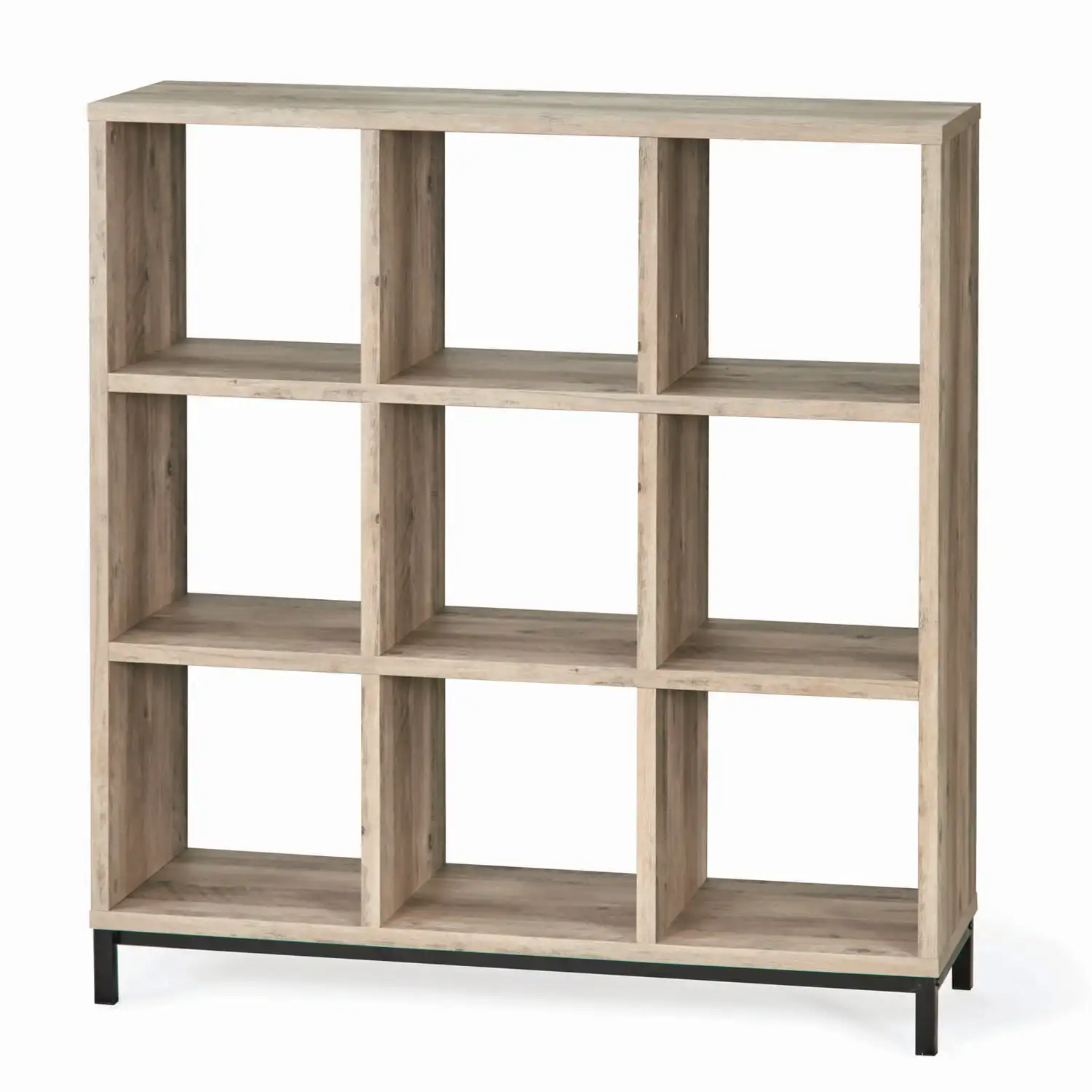 

9-Cube Organizer with Metal Base, Rustic Gray