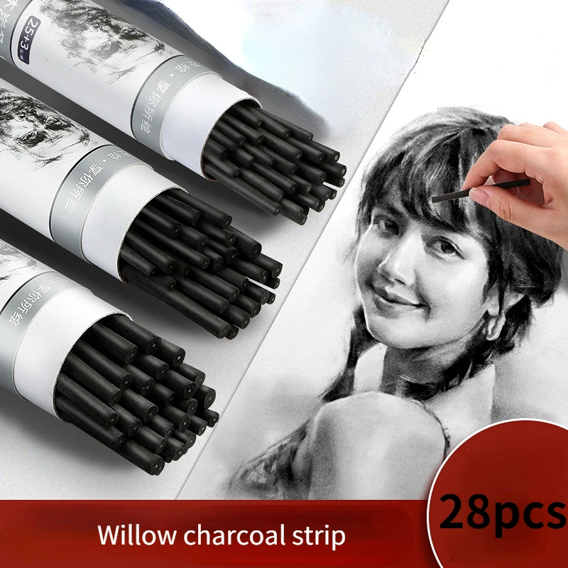 Cotton Willow Charcoal Strip Set Chinese Painting Sketch Drafting Typing Special Non-breakable Charcoal Strip Art Stationery