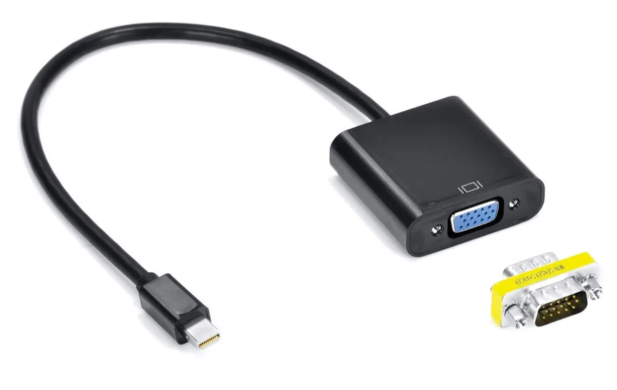 

CABLE ADAPTER/CONVERSOR MINI DISPLAYPORT MACHO FOR VGA FEMALE WITH ADAPTER FOR MALE