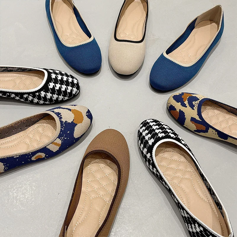 Temperament All-match Round Toe Single Shoe Flying Woven Shoes Flat Shoe Women Ballerina Women's Loafers Zapatillas Mujer Casual